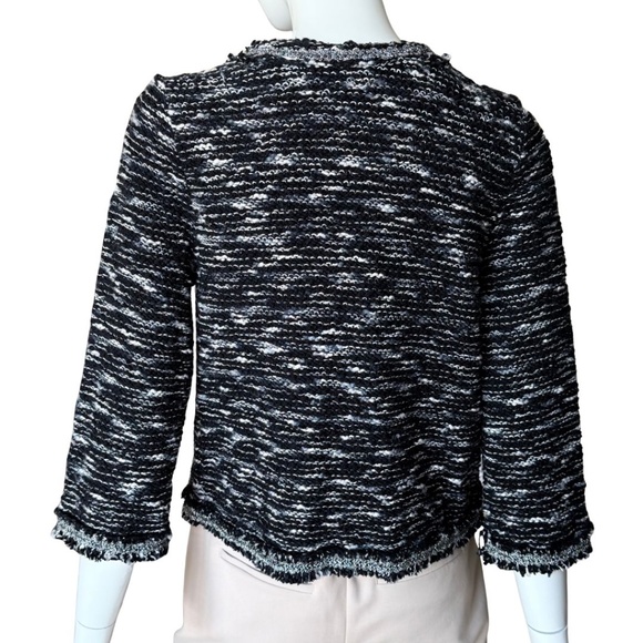 INC International Concepts Black And White Cropped Cardigan Size Large NWT - Picture 3 of 7